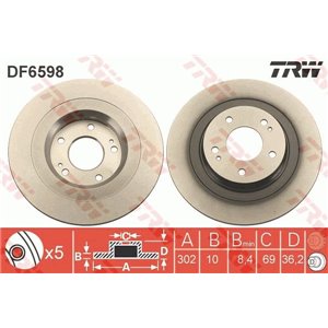 DF6598 Тормозной диск TRW - Top1autovaruosad