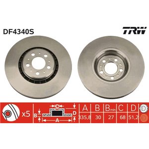 DF4340S Тормозной диск TRW - Top1autovaruosad