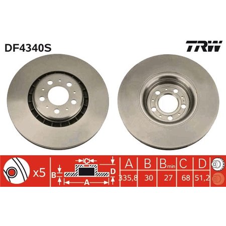 DF4340S Brake Disc TRW