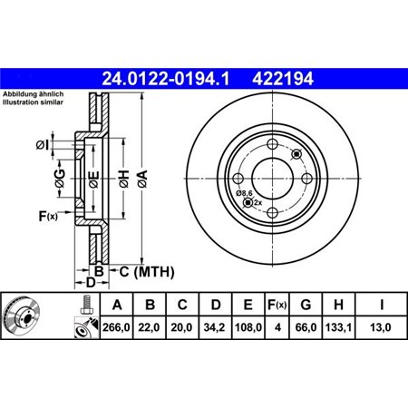 24.0122-0194.1 Brake Disc ATE