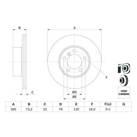 0 986 479 A18 Brake Disc BOSCH