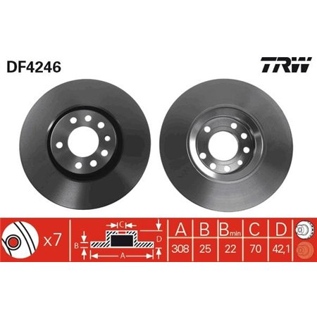 DF4246 Brake Disc TRW