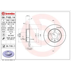 08.7165.11 Brake Disc BREMBO - Top1autovaruosad