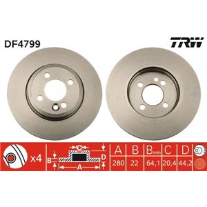 DF4799 Тормозной диск TRW - Top1autovaruosad