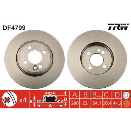 DF4799 Brake Disc TRW