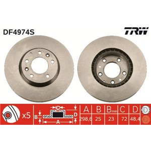 DF4974S  Brake disc TRW 