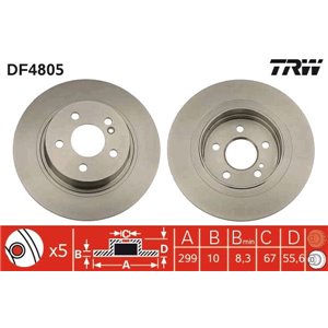 DF4805 Brake Disc TRW - Top1autovaruosad