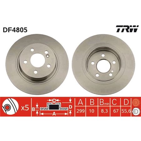 DF4805 Тормозной диск TRW