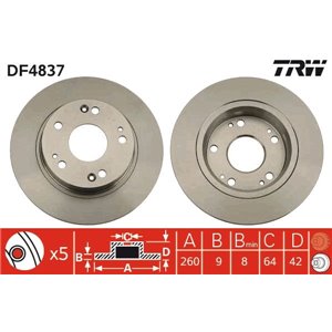 DF4837  Brake disc TRW 