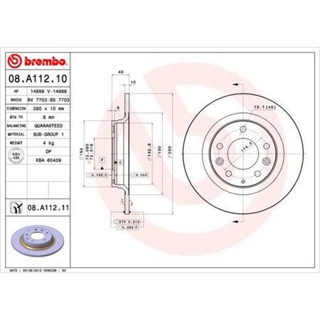 08.A112.11 Bromsskiva BREMBO