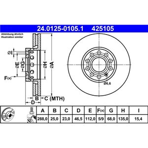 24.0125-0105.1 Тормозной диск ATE     