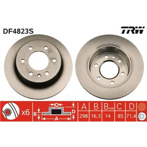 DF4823S  Brake disc TRW 