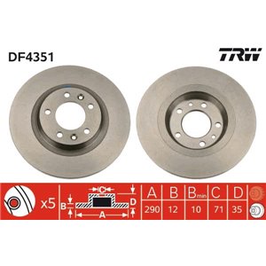 DF4351 Brake Disc TRW - Top1autovaruosad