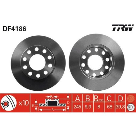 DF4186 Brake Disc TRW