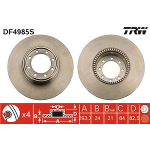 DF4985S Brake Disc TRW - Top1autovaruosad