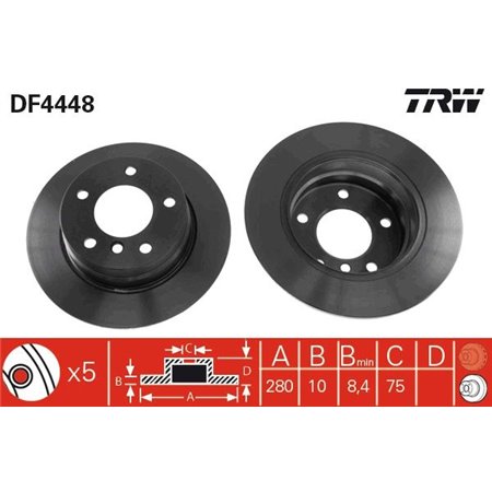 DF4448 Brake Disc TRW