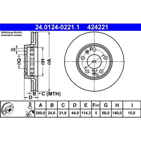24.0124-0221.1 Тормозной диск ATE