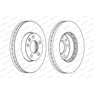 DDF1253C-1  Brake disc FERODO 