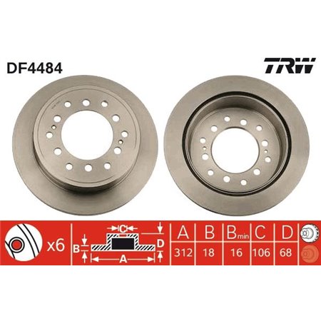 DF4484  Brake disc TRW 