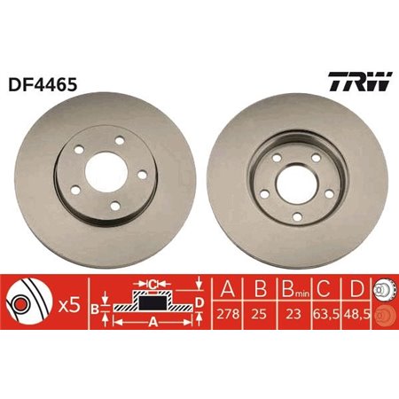 DF4465  Brake disc TRW 