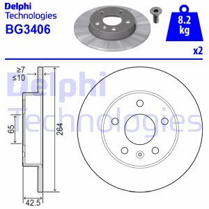 BG3406  Brake disc DELPHI 