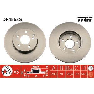 DF4863S  Brake disc TRW 
