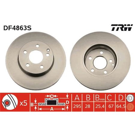 DF4863S Brake Disc TRW