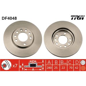 DF4048 Тормозной диск TRW - Top1autovaruosad