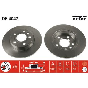 DF4047  Brake disc TRW 