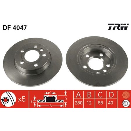 DF4047 Brake Disc TRW