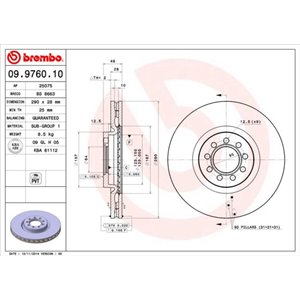 09.9760.10 Bromsskiva BREMBO - Top1autovaruosad