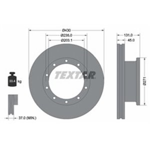 93086800 Тормозной диск TEXTAR - Top1autovaruosad