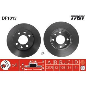 DF1013 Brake Disc TRW - Top1autovaruosad