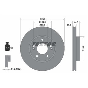 92243103 Brake Disc TEXTAR - Top1autovaruosad