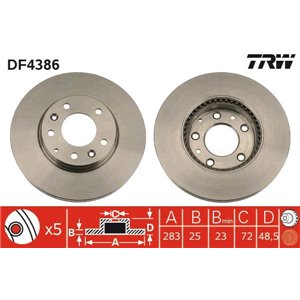 DF4386 Тормозной диск TRW - Top1autovaruosad