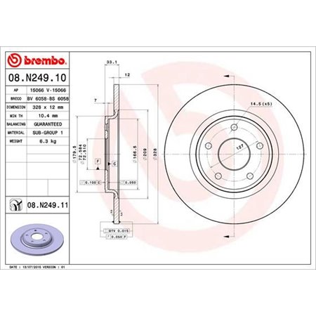 08.N249.11 Bromsskiva BREMBO