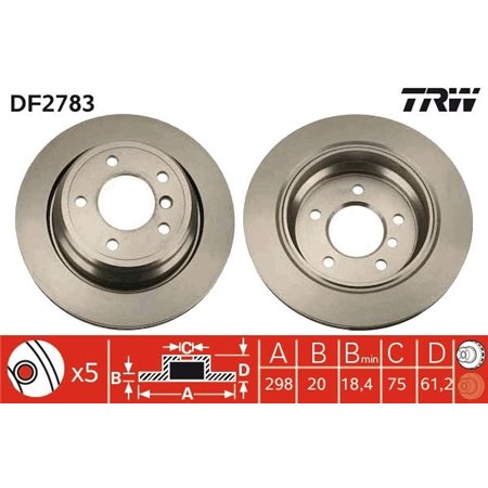 DF2783 Brake Disc TRW