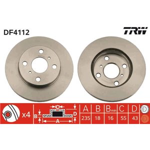DF4112 Brake Disc TRW - Top1autovaruosad