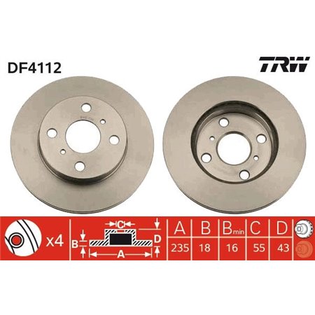 DF4112 Brake Disc TRW