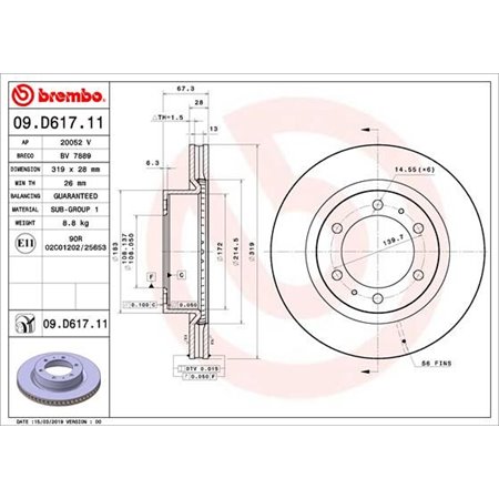 09.D617.11 Тормозной диск BREMBO