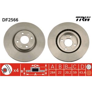 DF2566 Brake Disc TRW - Top1autovaruosad