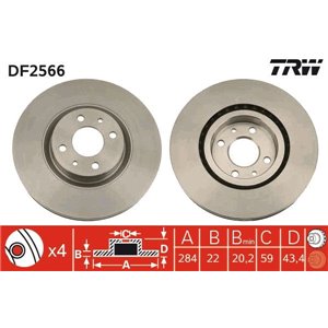 DF2566 Bromsskiva TRW - Top1autovaruosad