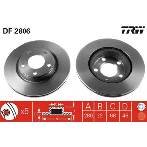DF2806 Brake Disc TRW - Top1autovaruosad