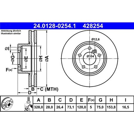 24.0128-0254.1 Brake Disc ATE