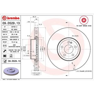 09.D529.13  Brake disc BREMBO 