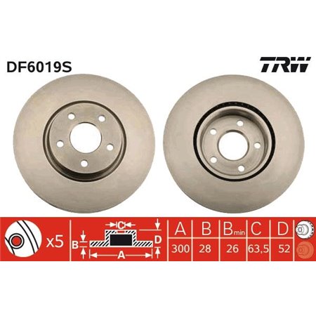 DF6019S Тормозной диск TRW     