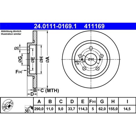 24.0111-0169.1 Brake Disc ATE