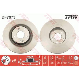 DF7973  Brake disc TRW 