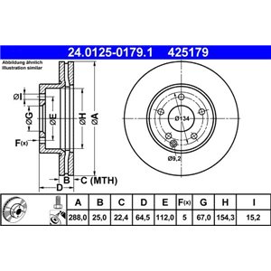 24.0125-0179.1 Тормозной диск ATE - Top1autovaruosad