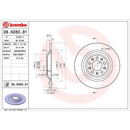 08.N283.81 Jarrulevy BREMBO